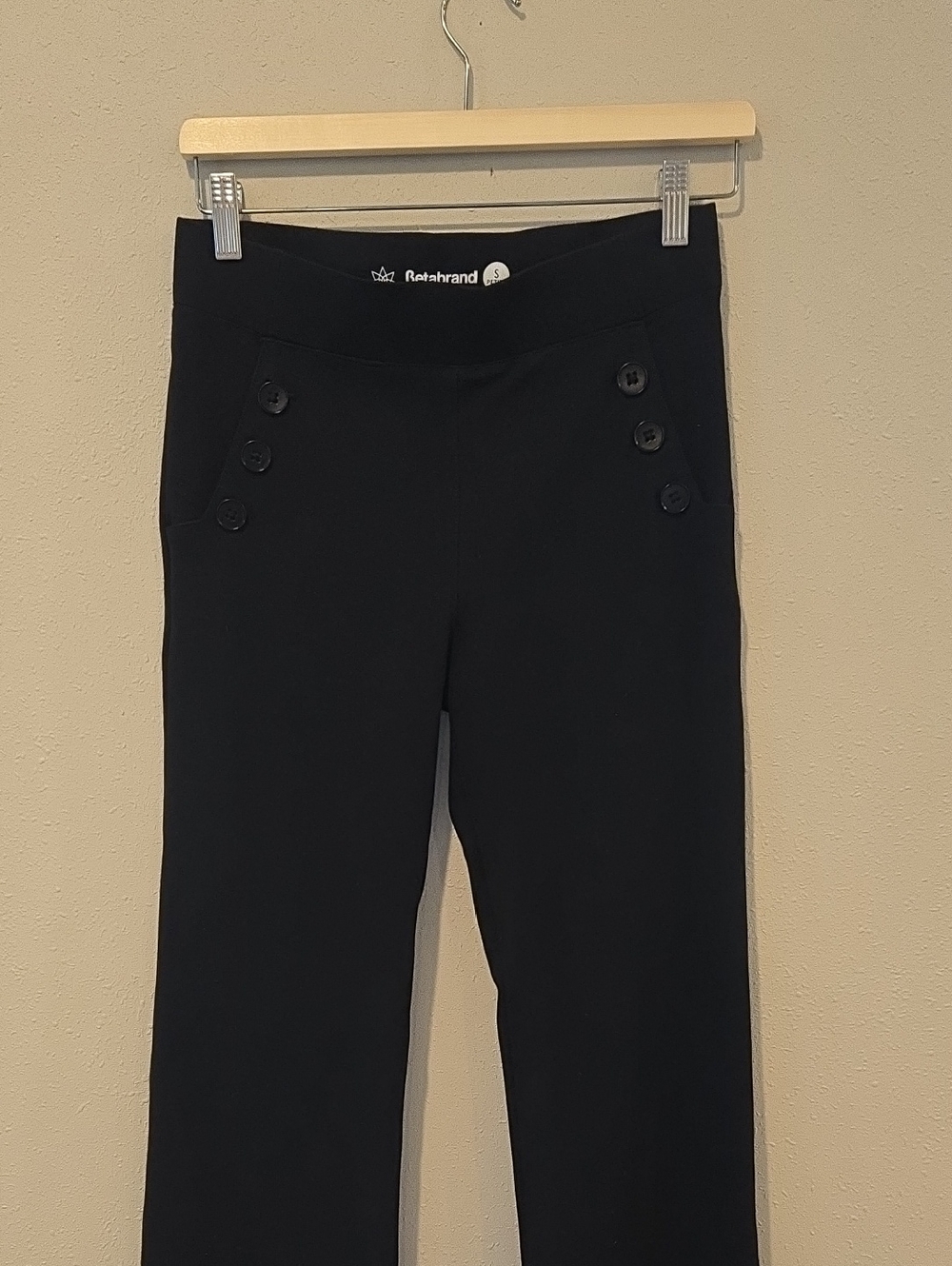 Betabrand Black Petite Ponte Pull-On Pants